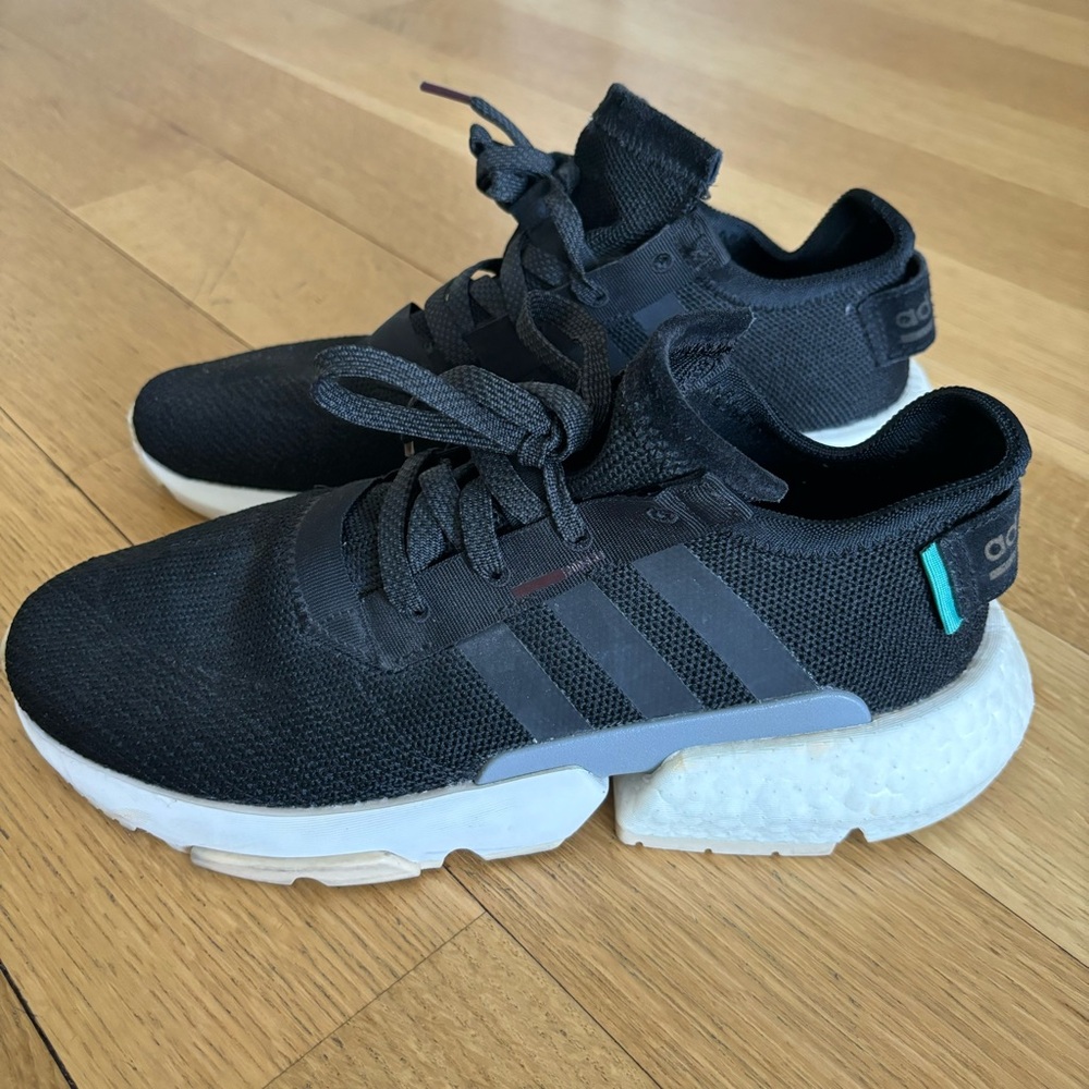 adidas POS S3.1 black sneakers easy on easy off women size 10